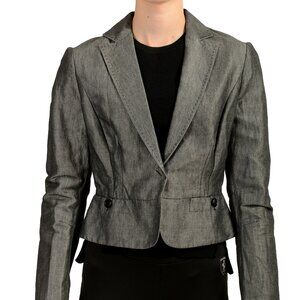 C'N'C Costume National Women's Gray One Button Blazer US 4 IT 40